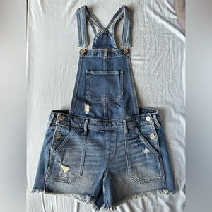 Hollister Boyfriend Shorts Overalls Vintage Stretch